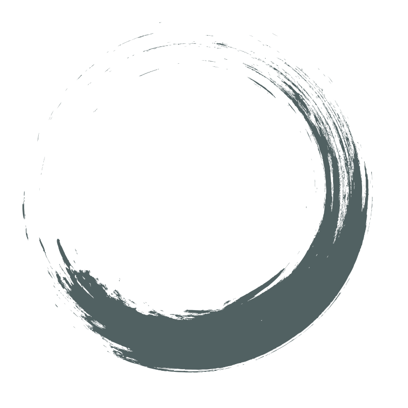 Brushstroke circle representing practice
